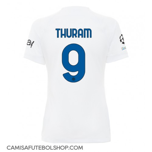 Camisa de time de futebol Inter Milan Marcus Thuram #9 Replicas 2º Equipamento Feminina 2023-24 Manga Curta